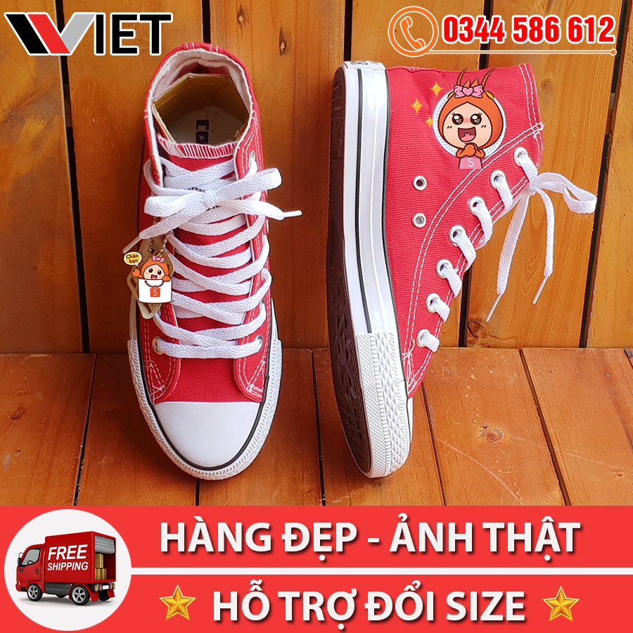 [FREE SHIP TOÀN QUỐC] Giày Thể Thao CV Classic Đỏ Tươi Cao Cổ Giá Rẻ | BigBuy360 - bigbuy360.vn