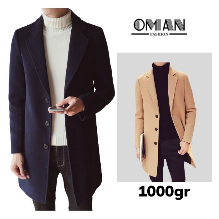 Áo măng tô nam, áo khoác dạ dáng dài Hàn Quốc dày dặn - OMAN MT01