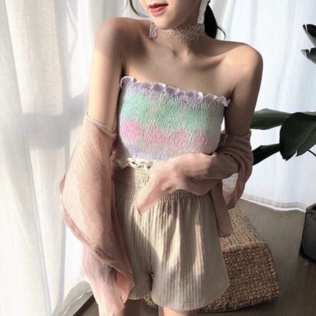 áo ống loang màu viền loang xinhh