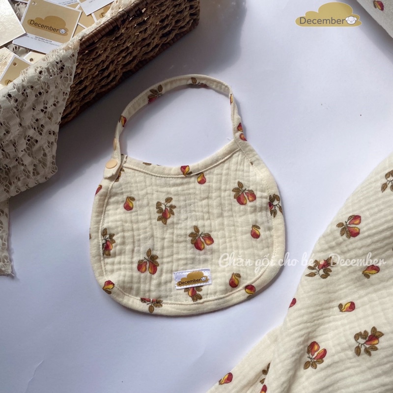 &lt;FREESHIP&gt; Chăn gối cho bé December siêu xinh cho bé sơ sinh hoạ tiết Quả Lê vintage