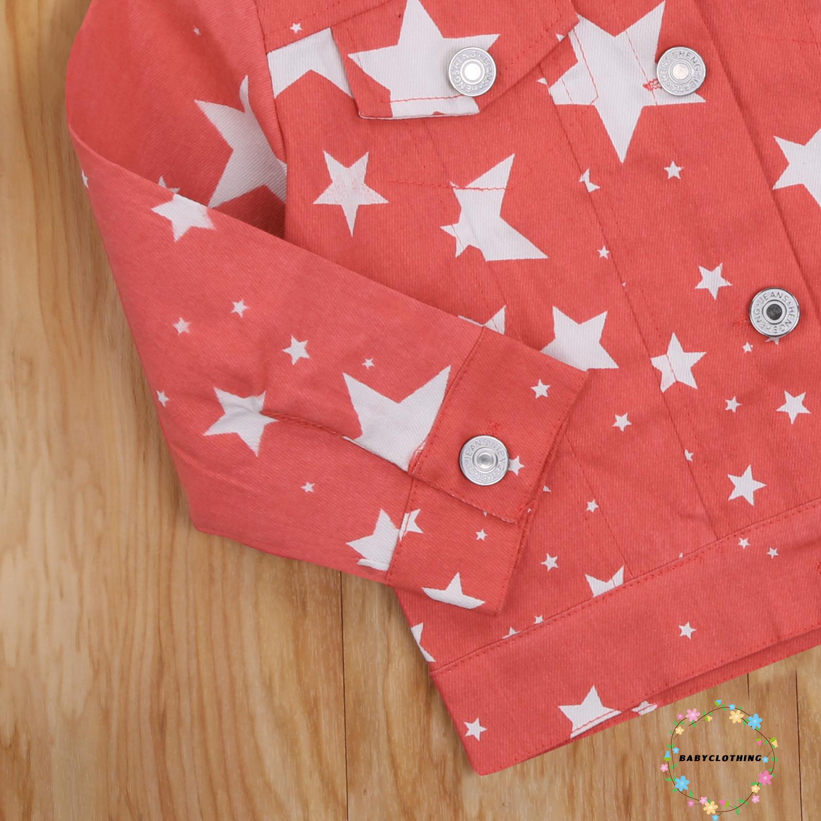 BBCQ-Children´s Jacket, Girl´s Lapel Long Sleeve Top Star Printed Pattern Autumn Coat for Boys