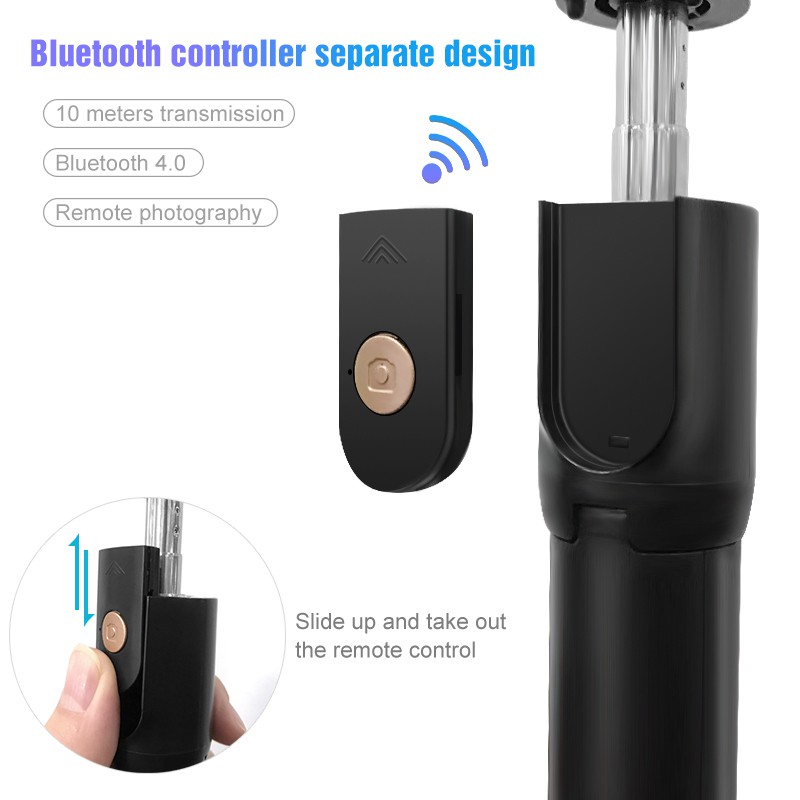 Gậy tự sướng kết nối Bluetooth 3 trong 1 có thể gập lại được cho iPhone IOS Android tiện dụng