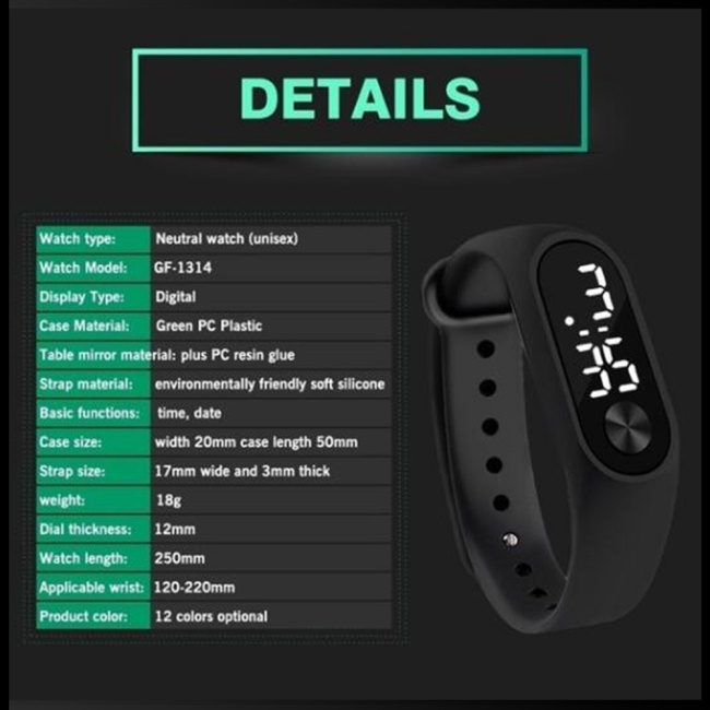 Đồng Hồ Thể Thao Zevaret Chống Thấm Nước, Màn Hình LED Cảm Ứng