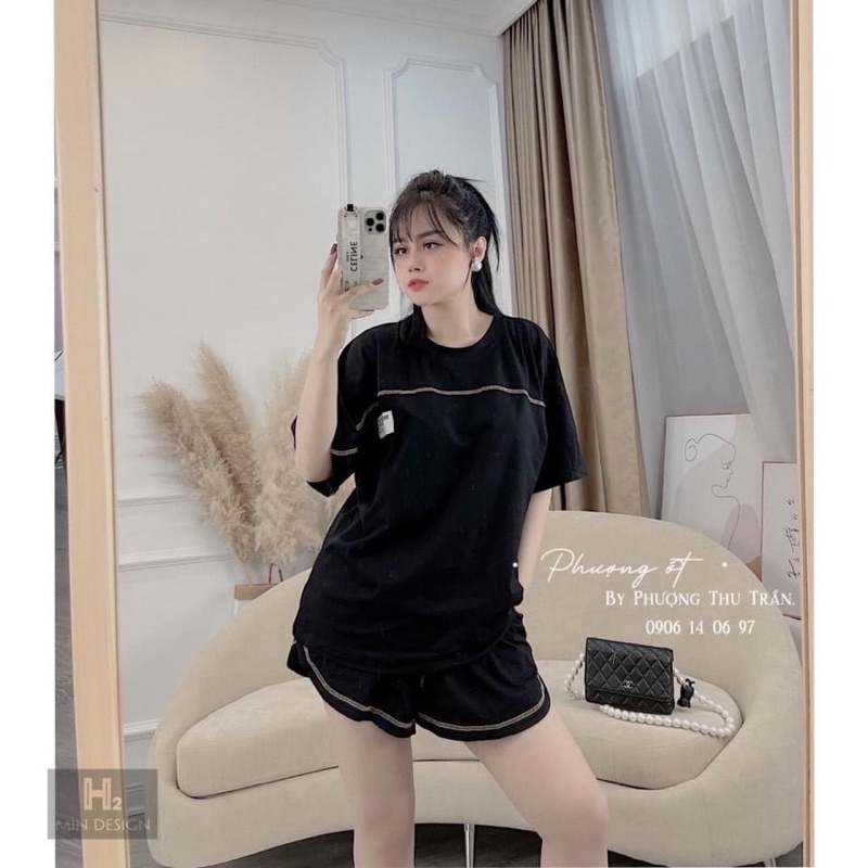 set bộ cotton CỘC chạy viền chỉ nổi