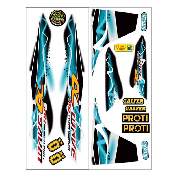 Tem rời dán xe wave apha