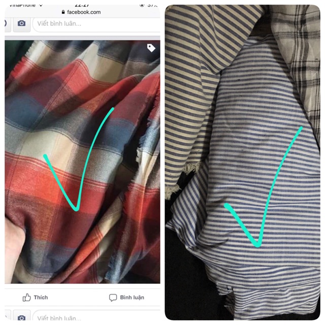Vải thô kẻ và thô linen sọc