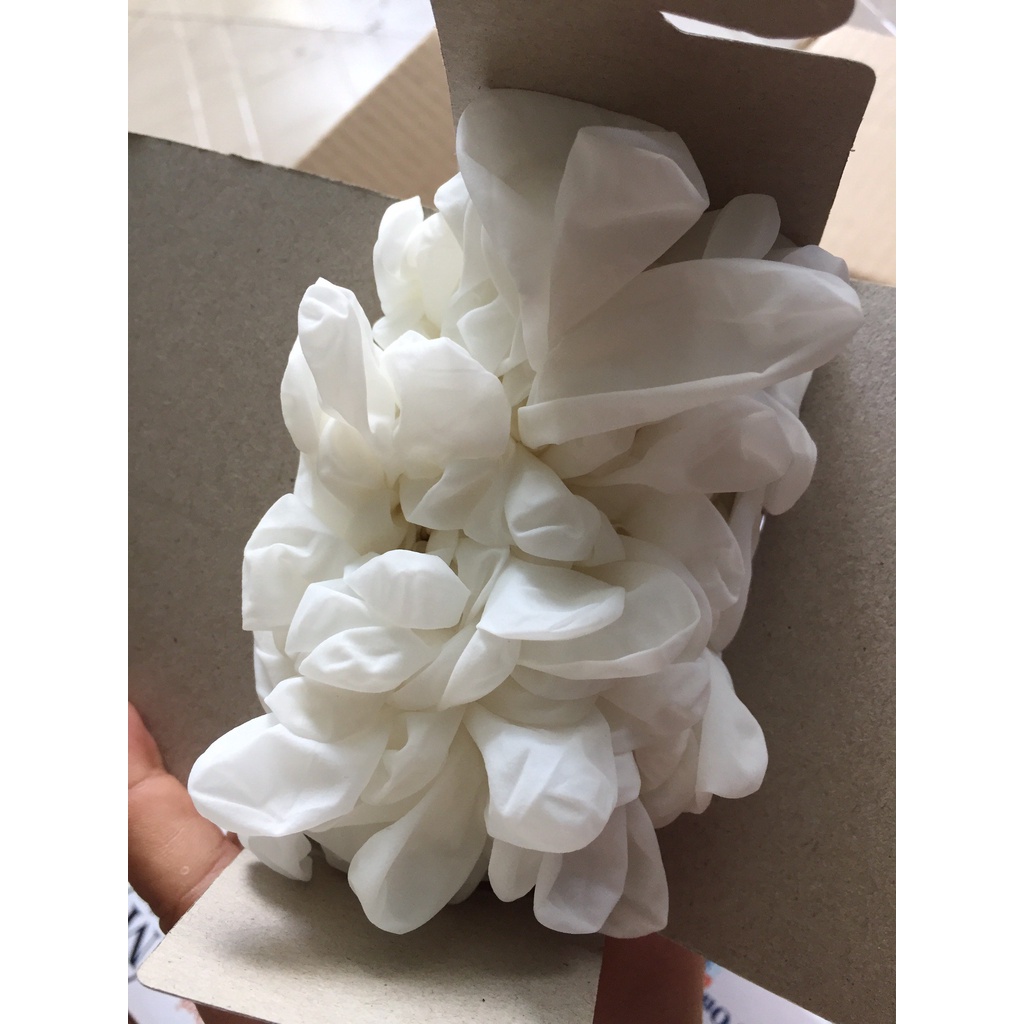 Găng tay y tế Nitrile Bee Glove màu trắng, thùng 10 hộp, hộp 100 cái