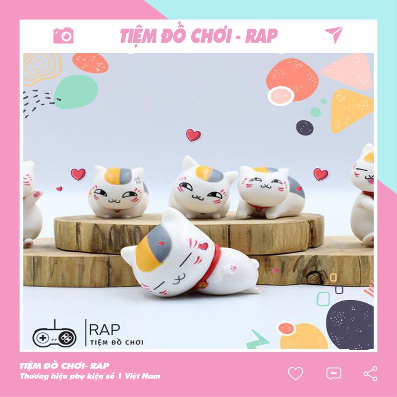 Set 6 mô hình mèo MADARA hoạt hình Natsume Nhật Bản biểu cảm dễ thương để bàn trang trí góc học tập, làm việc