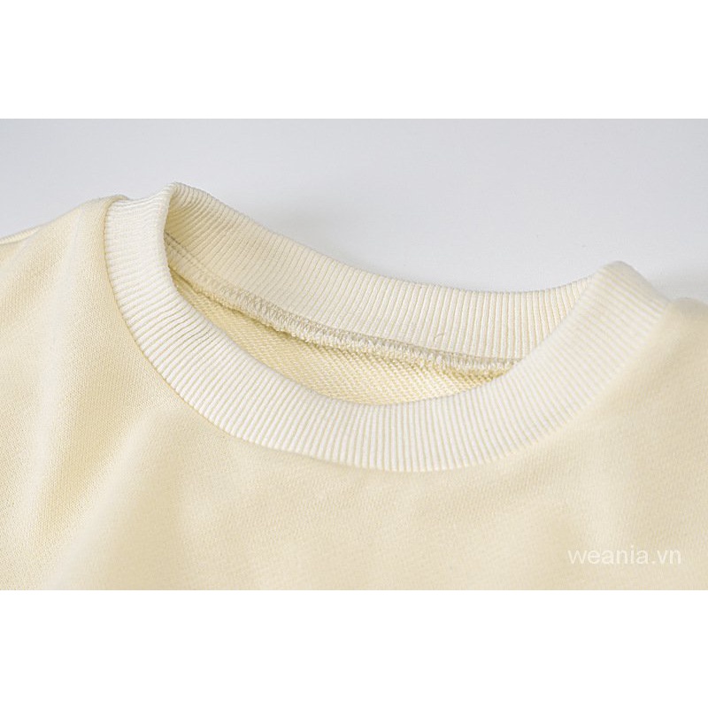 Set áo tay dài dáng rộng in chữ + quần short trơn màu thời trang cho nữ