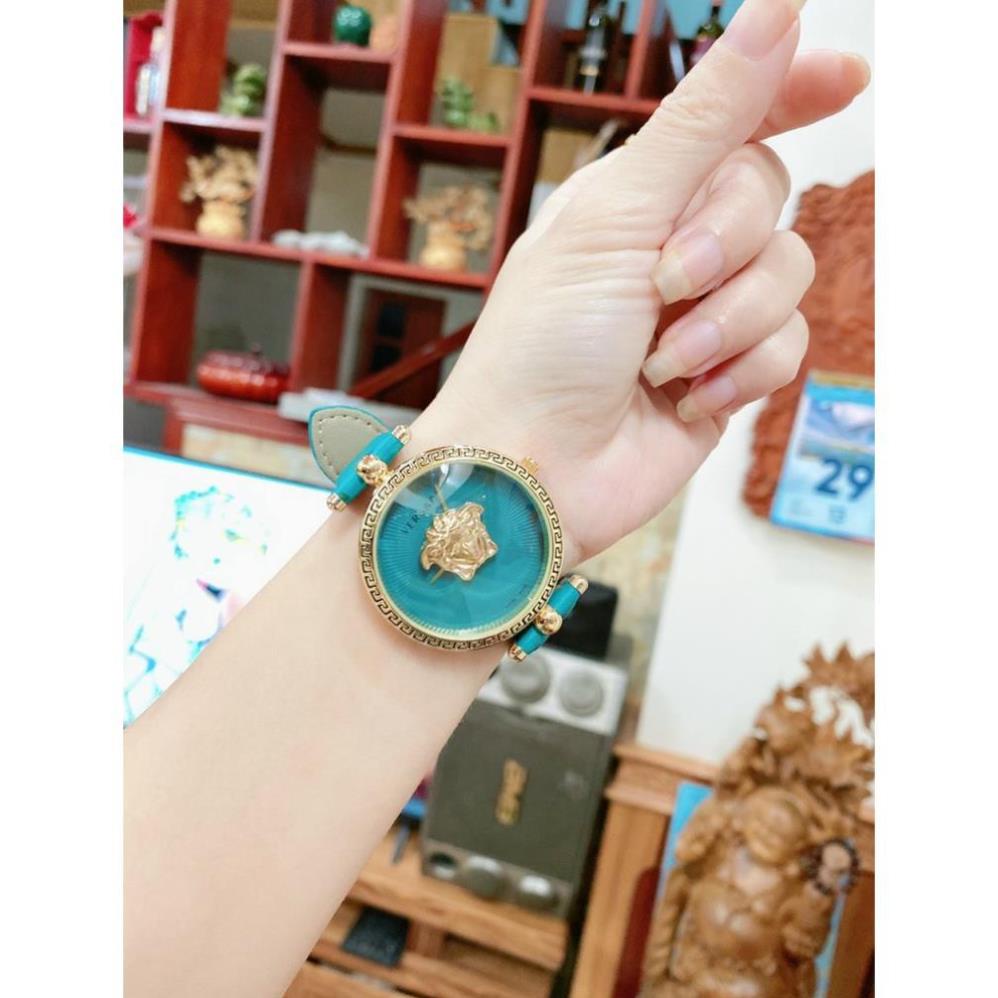 Đồng hồ nữ Versace dây da thời thượng mặt nổi độc đáo cá tính mã versace_quy1192
