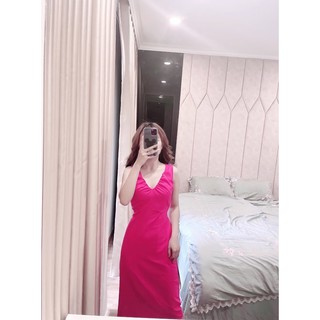 VÁY CỔ V DÚM SUÔNG