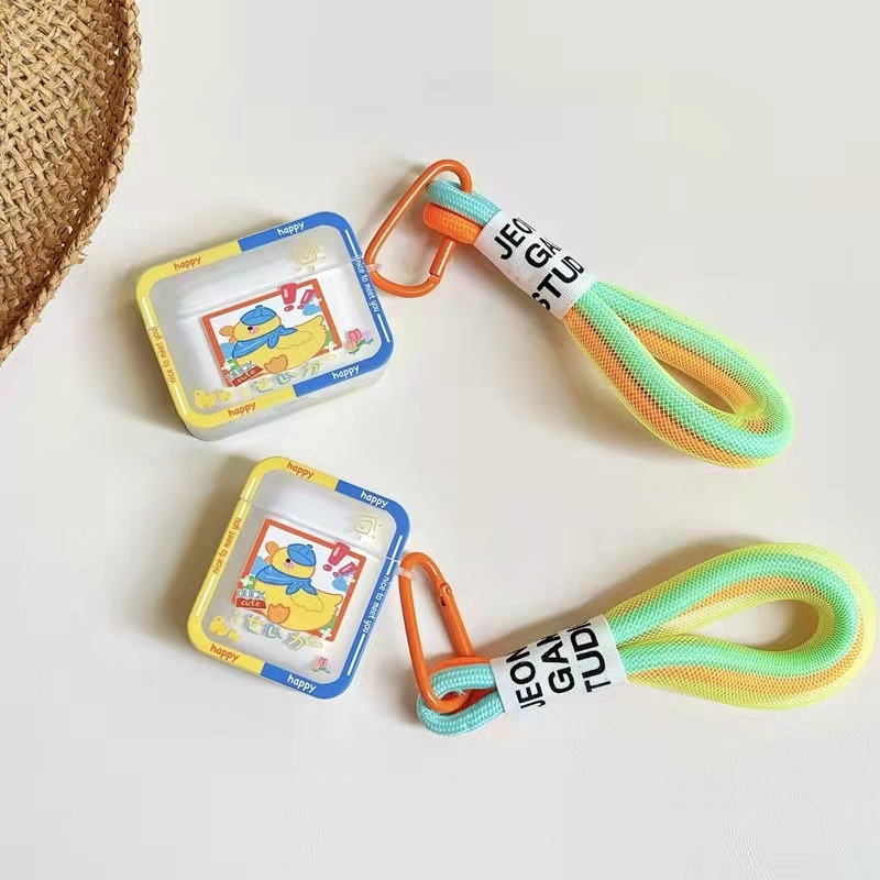 Vỏ Bảo Vệ Hộp Sạc Tai Nghe AirPods 1 / 2 / Pro Gen 3 / PRO2 Bằng Silicon Mềm Chống Sốc Hình Chú Vịt Dễ Thương Ốp