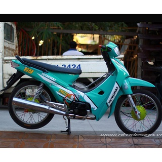 Tem trùm xe wave nhỏ cũ thái xanh ngọc petronas - Độ dán team trùm decal xe máy wave nhỏ đời cũ nhỏ cũ thái xanh ngọc pe