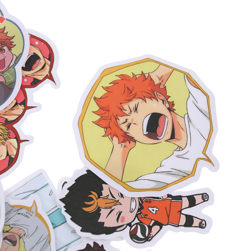 Bộ 50 Miếng Dán Pvc Chống Thấm Nước Hình Anime Haikyuu