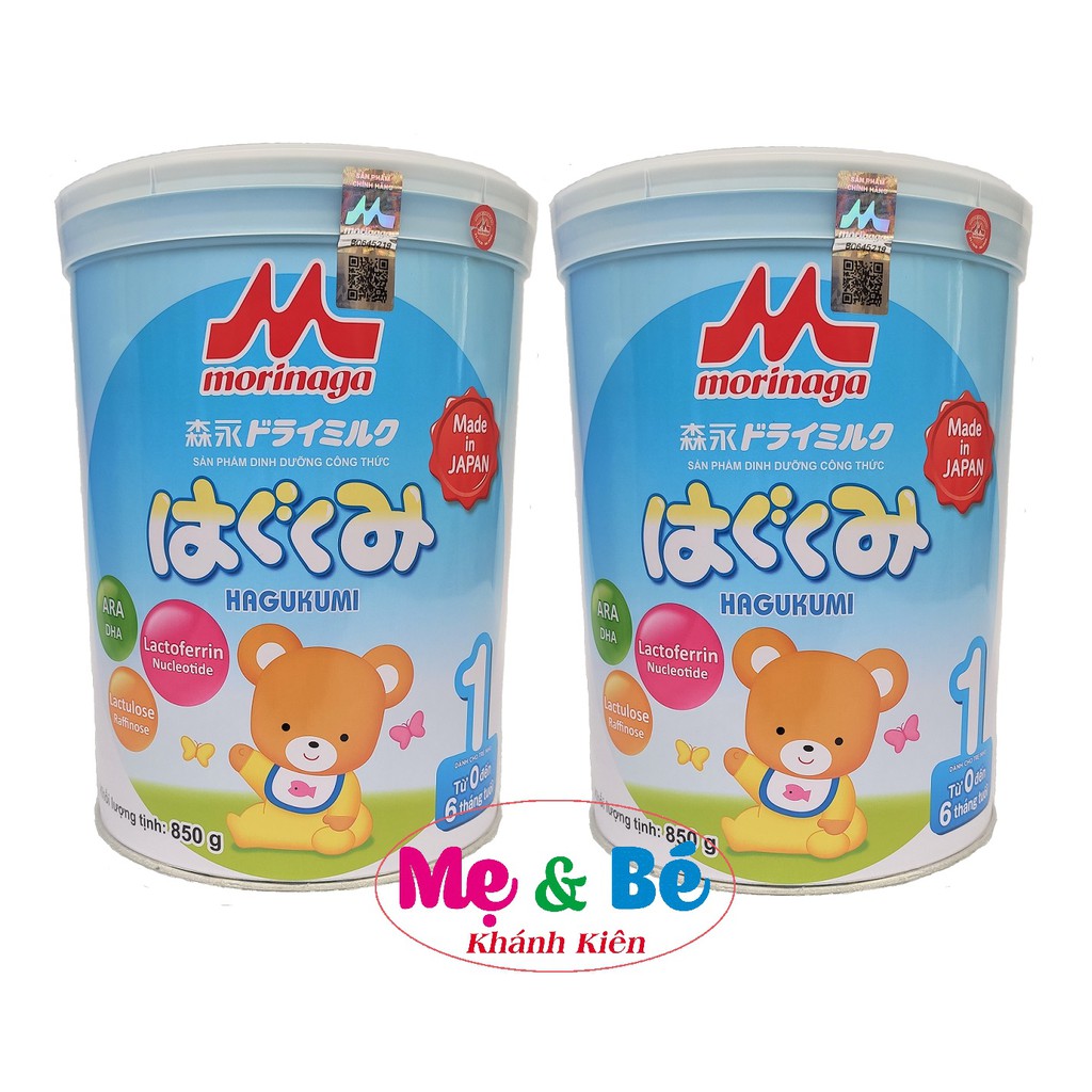 Combo 2 hộp sữa Morinaga số 1 850g Mẫu Mới (có tem chính hãng, date t3/2022)