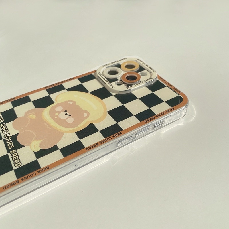 (SIÊU RẺ) Ốp iphone caro gấu bread 6/6plus/6s/6splus/7/7plus/8/8plus/x/xr/xs/11/12/13/pro/max/plus/promax