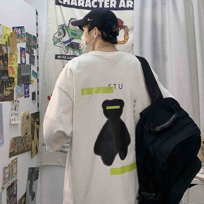 Áo phông form rộng unisex nam nữ tay lỡ thun streetwear cotton oversize giá rẻ in style ulzzang GẤU STU