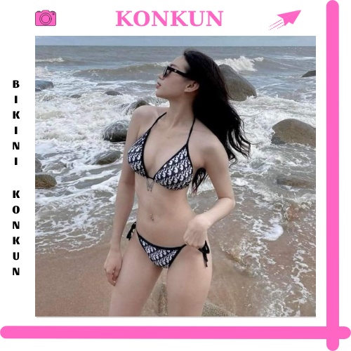 Bikini đồ bơi đi biển 2 mảnh tam giác họa tiết di.or KONKUN MS116