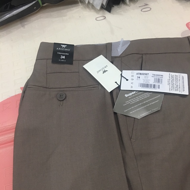 (Xả) Quần âu nam ARISTINO- slim - atr009s7- nâu co giãn nhẹ-33-35 | BigBuy360 - bigbuy360.vn