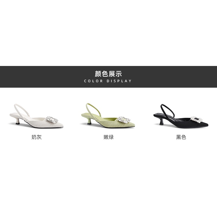 Giày Cao Gót Mũi Nhọn Đính Đá Thời Trang Mùa Hè 2022 Mới Cho Nữ