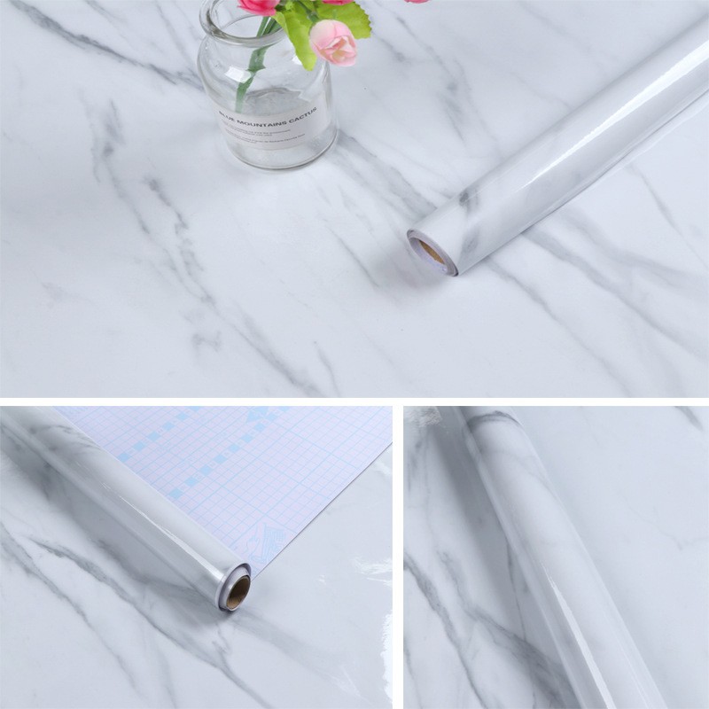 Giấy dán tường vân đá trắng khổ 0.6m siêu đẹp