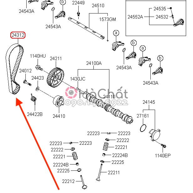 Dây curoa cam Kia Morning 🚘 HYUNDAI MOBIS nhập khẩu Hàn Quốc 🎯 Dùng chung cho Hyundai i10 & Getz 🚘 Dây đai cam