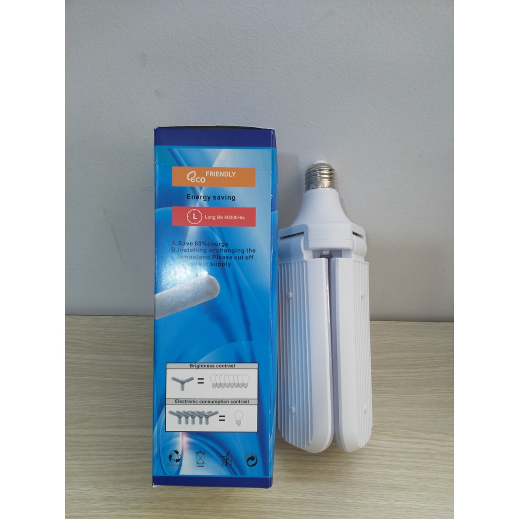 Bóng đèn LED cánh quạt xếp ánh sáng trắng - 45W / 65W siêu sáng (3 cánh hoặc 4 cánh tùy chọn - bảo hành 1 năm) | BigBuy360 - bigbuy360.vn