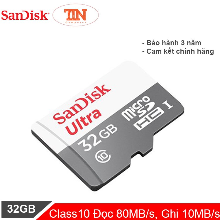 Thẻ nhớ Sandisk Ultra 32GB Chính Hãng BH 3 năm SPC