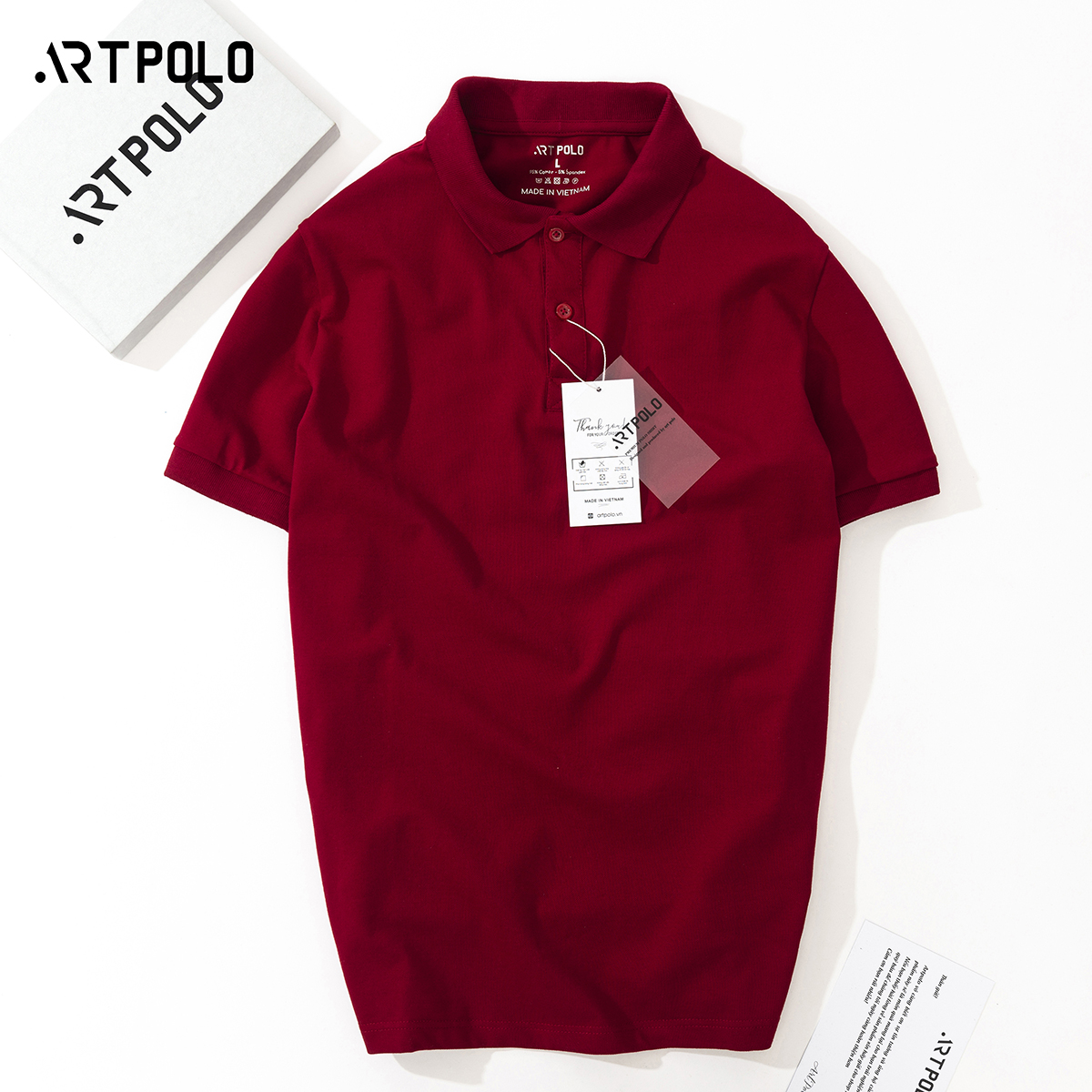 Áo Polo Nam cổ bẻ vải Cá sấu Cotton trẻ trung màu Đỏ đô PLD - ARTPOLO