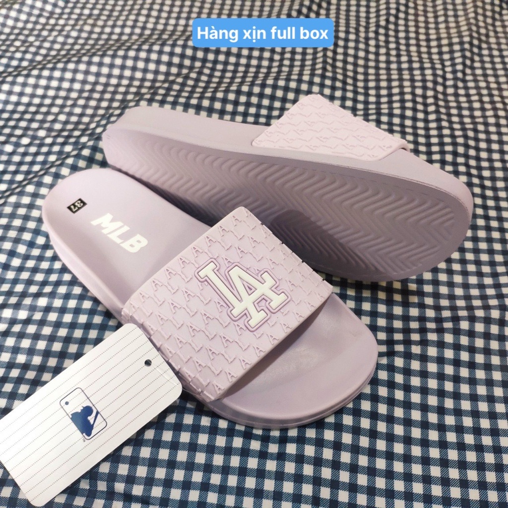 Dép MLB LA  nam nữ cao cấp, dép quai ngang nam nữ siêu nhẹ, đế cao cực êm 35_40