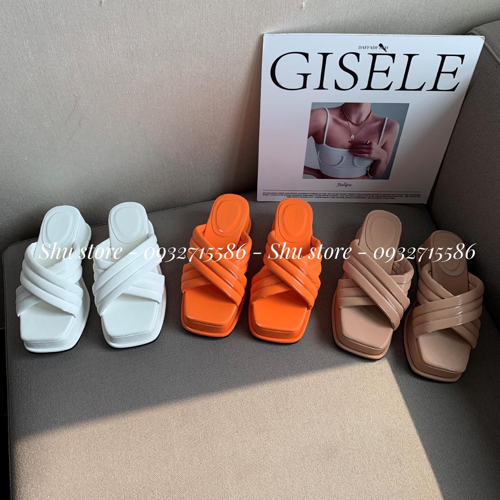 DÉP ĐẾ XUỒNG THỜI TRANG SHU STORE - DÉP XUỒNG MŨI VUÔNG 2 QUAI PHỒNG CHÉO 444