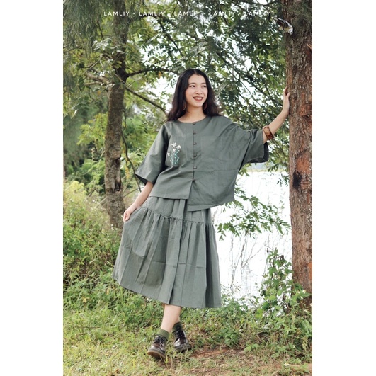 Váy 2 tầng linen