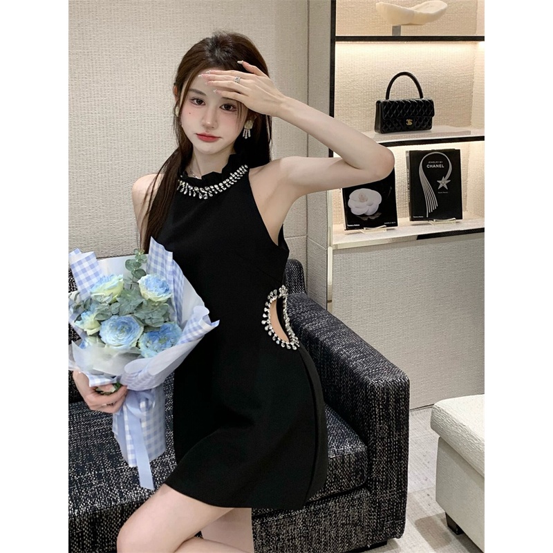 Chân Váy Lưng Cao Đính Kim Cương Lấp Lánh Phong Cách Trung Hoa Mới