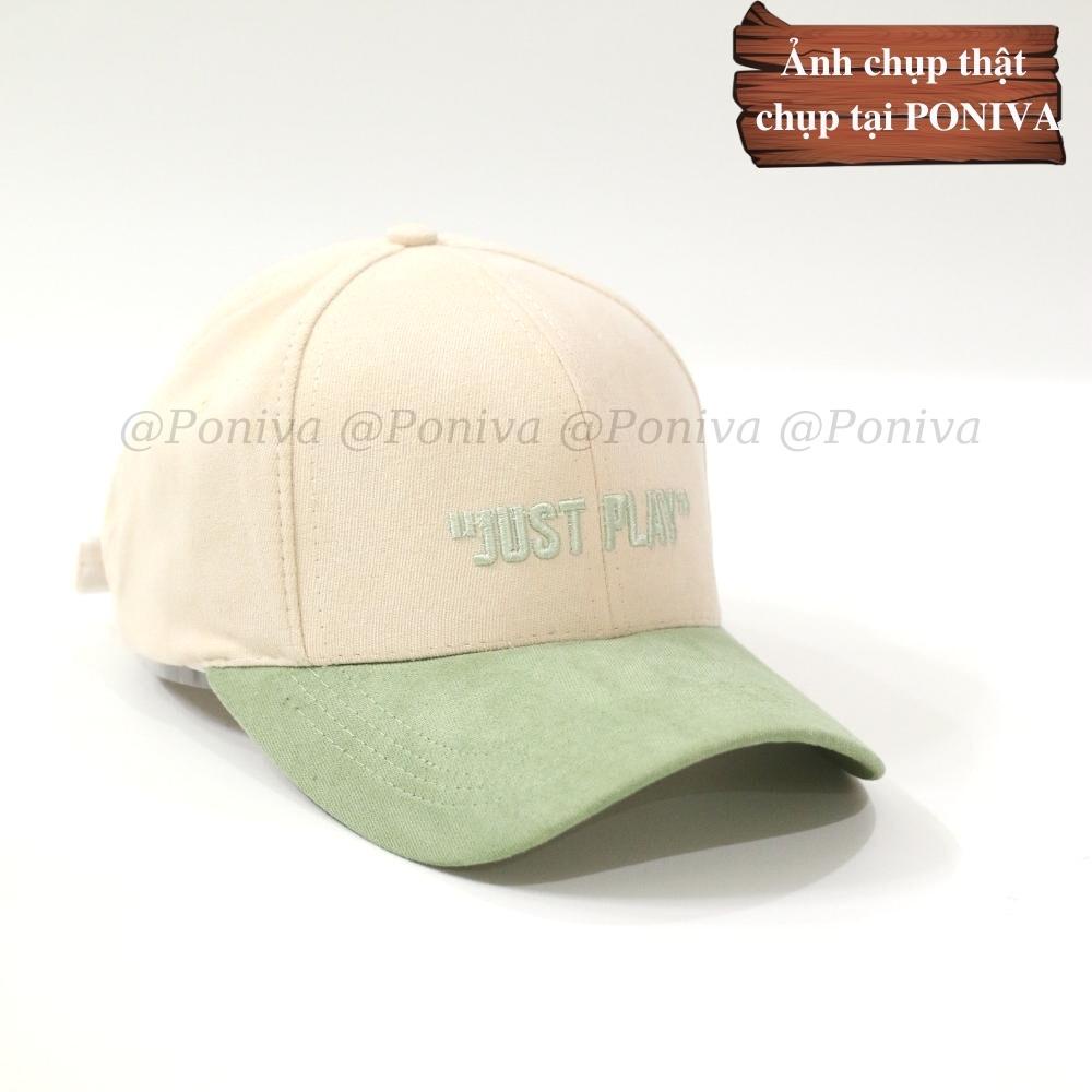 Mũ lưỡi trai ❤️ Nón kết thêu chữ Just play chất nhung mịn form unisex  phong cách Ulzzang Thời trang PONIVA siêu hot