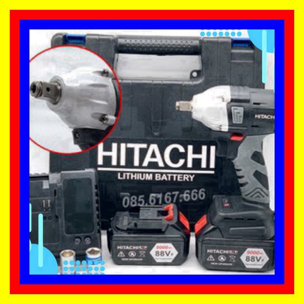 [Chính Hãng] Máy vặn ốc bulong Hitachi 88V - 2 TRONG 1 - 2 Pin - TẶNG 6 KHẨU DÀI + ĐẦU KHOAN SẮT . #