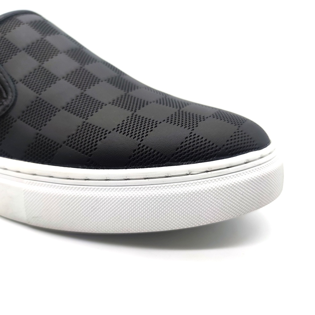 Giày Slip On LV Nam Thời Trang Caro Da Xịn Đế Kếp Khâu Chắc Chắn Lót Rời Cao Cấp Chuẩn Form Full Box