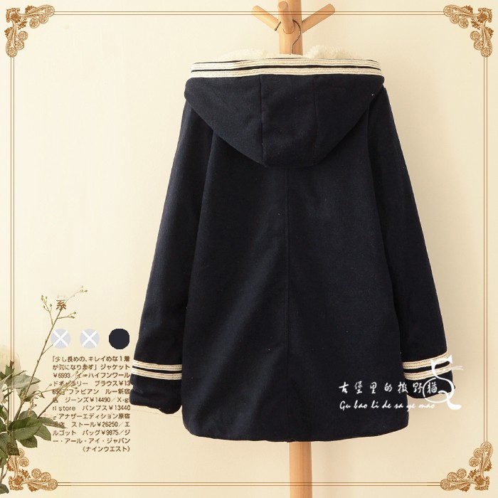 Áo khoác,Áo khoác bông nữ, dày dặn, lót bông, giữ ấm, chất liệu dạ, phong cách học sinh, trẻ trung, kiểu dáng rộng rãi, | BigBuy360 - bigbuy360.vn