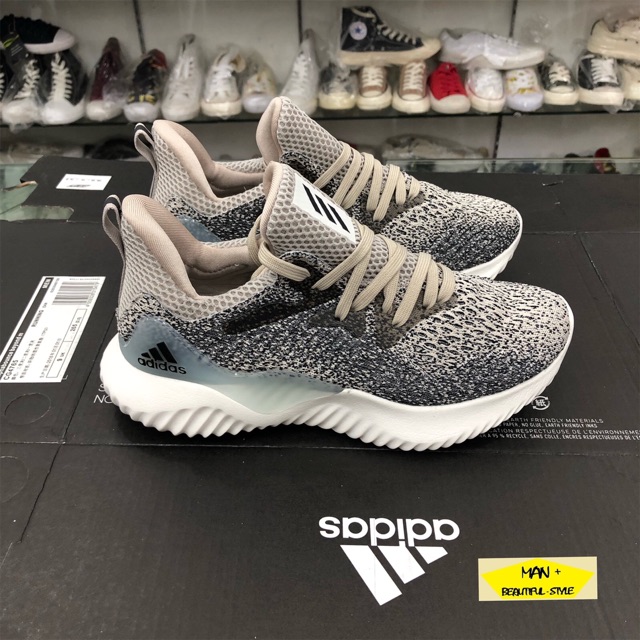 Giày thể thao Alphabounce Beyond 2018 xám chấm, Giày chạy bộ siêu êm, cá tính, full box