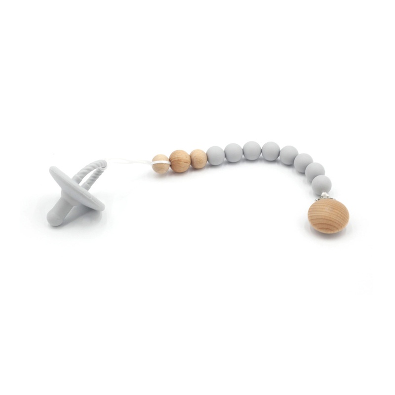 Bộ 2 Kẹp Núm Vú Giả Bằng Silicone Chuỗi Hạt Cho Bé Sơ Sinh