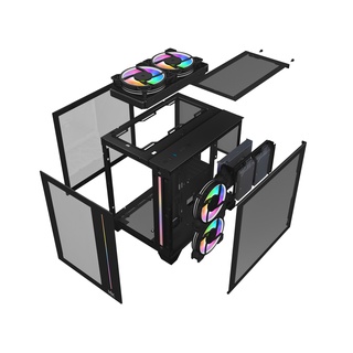 Vỏ Case MIK LV12 MINI ELITE BLACK (Dãy led Argb & Thiết Kế Thông Minh Không Cần Ốc)