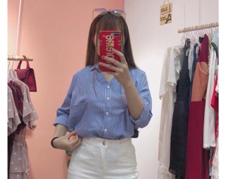 Áo sơ mi Oversize phối 2 túi