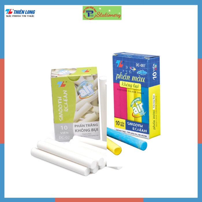 Phấn trắng, phấn màu Thiên Long không bụi DC02, DC07