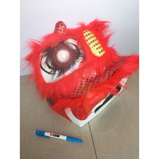 Đầu lân vuông trung thu có đèn kt 24cm x 25cm x 26cm