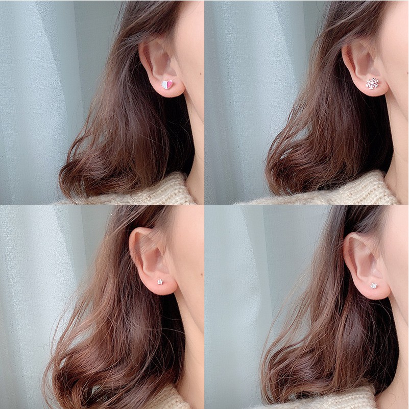 Set 6 Đôi Bông Tai Nhỏ Xinh Set Bông Tai Tuần Sang Trọng