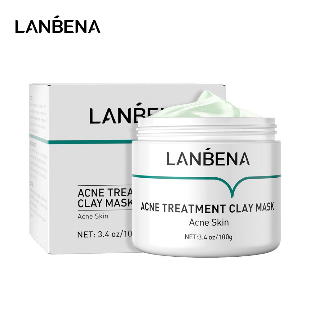 Mặt Nạ Đất Sét Giảm Mụn LANBENA 100g Giúp Làm Sạch Sâu / Kiềm Dầu / Thu Hẹp Lỗ Chân Lông