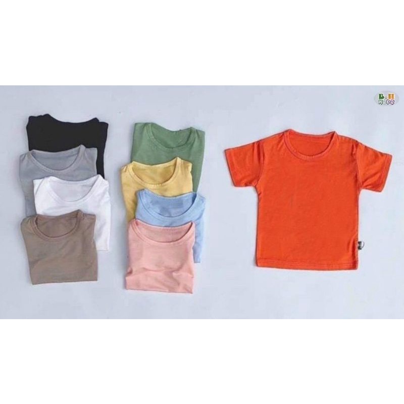 Áo bún thun lạnh cho bé cộc tay màu trơn chất đẹp mát