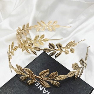 Băng đô cài tóc kim loại hoạ tiết lá phong cách cổ điển sang trọng Bông accessories