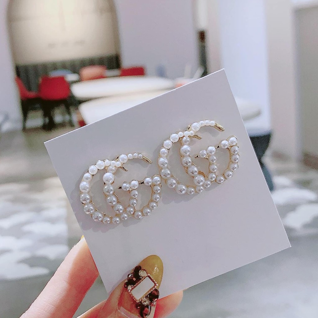 Khuyên tai chữ GG size To sang chảnh KT38