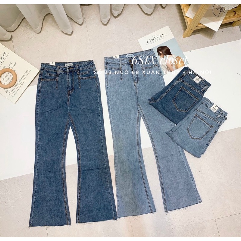 Quần jean xanh loe 6172 thời trang công sở 6Six