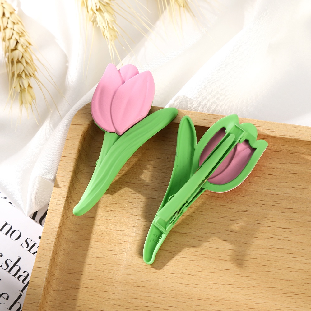 Kẹp tóc Haimeikang hình hoa tulip dễ thương dành cho nữ